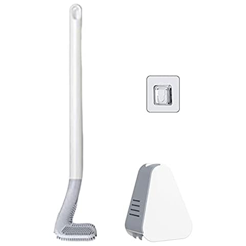 Liteness 41cm Toilet Brush With Holder - Hair Is Not Easy To Get Entangled - Golf Brush Head Toilet Cleaner Brush - Easy To Clean Corners And Dark Grooves,Toilet Brush And Holder Cover