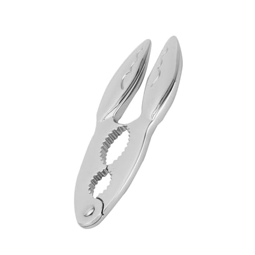 SHINEOFI Pinza para Cangrejos de Aleación de Zinc Plateada Herramienta Práctica Pequeña Mango Antideslizante para Comer Mariscos Utensilio Compacto para Cocina y Restaurante