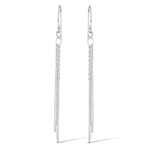 Aeravida Trendy Stranded Stick Drop Sterling Silver Dangle Earring, 4X65Mm #TOP1