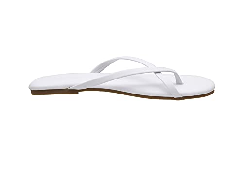 Cushionaire Women's Cove Flip Flop Sandal With Memory Foam, White 8 #TOP2