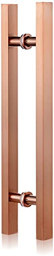 Gthtuhfd Rose Gold Door Pull Handle Barn Door Handle For Sliding Door, Modern Square H Shape Push Pull Door Handle, Commercial Hotel Hall Office Glass Door Handle Er 120Cm/47In,-50Cm/20In