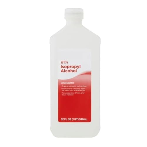 Isopropyl Alcohol 91%, Antiseptic Topical Solution, 32 Fl Oz (Pack