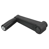 uxcell 10x105mm (Dia x L) Revolving Handwheel Machine Handle, Universal Lathe Crank Grip Replacement for Industry Lathe Milling Grinding Machine, Black (Square Hole)
