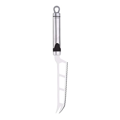 BERGNER Gizmo - Cuchillo para Queso de 26cm - Fabricado en Acero Inoxidable - Mango con detalle en color - Apto para Lavavajillas - Resistente a Golpes