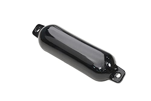 Taylor Made Hull-Gard Inflatable Boat Fender, Black Onyx (4.5" x 16"), Unique Oval Shape, Molded Football Needle Inflation Valve, Seamless Construction, Double Eyelets - 31721 - image 1