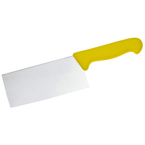Couperet chinois Paderno 21 cm lame tranchante et manche ergonomique jaune