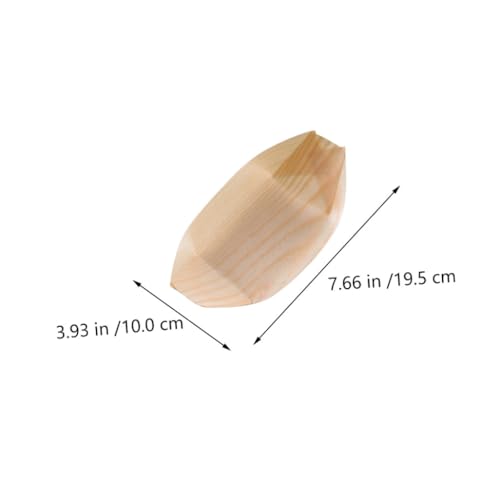Botes desechables de madera para sushi, 50 piezas miniatura 2