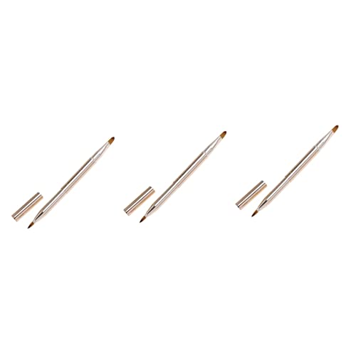 SOESFOUFU 3 Pcs Double-ended Lip Brush Applicator Retractable Lip Makeup Tool Kit for Lipstick Gloss Lipstick Applicator Makeup Tools