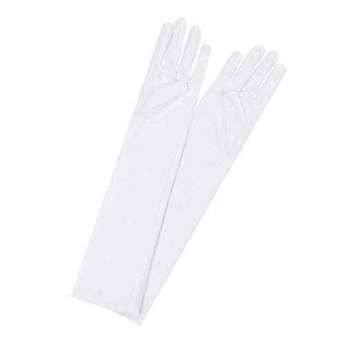Sexy 22 '' Satin Black Gloves Party Femmes Longues Mitaines Blanches Gants de Doigt Gants Longs