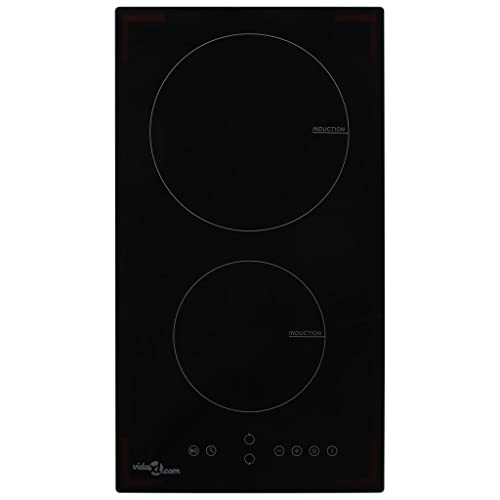 Vidaxl Placa Vitrocerámica De Inducción Con 2 Quemadores Táctil Cocina Accesorios Electrodomésticos Comedor Vidrio Resistente Al Calor Segura 3500W