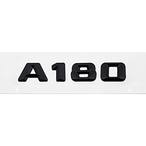 Emblema A180, Insignia A180, Adhesivo A180, Pegatina A180, Adhesivo para Maletero, Emblema para Maletero Coche, Compatible con Mercedes. Plástico, 13.8 cm x 2.3 cm, Negro