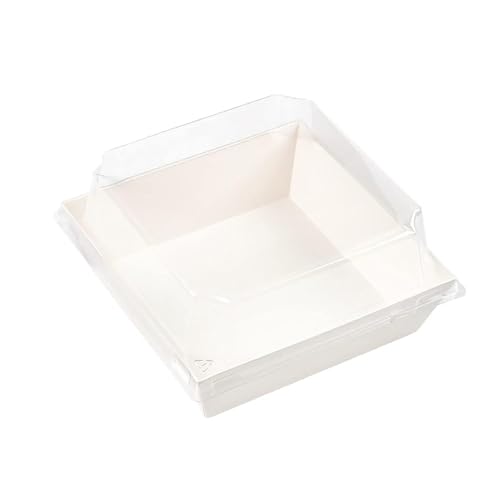 LYHYDMA Cajas para tartas 10 Uds. Cajas de papel for pasteles con tapas transparentes, suministros for decoración bodas y fiestas cumpleaños(White)
