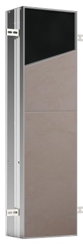 Emco ASIS Plus Unterputz-Schrankmodul mit LED Beleuchtung, Badezimmerschrank für unsichtbaren Stauraum, Hochschrank mit Push to Open-Funktion und Steckdose, Ohne Papier - Aluminium