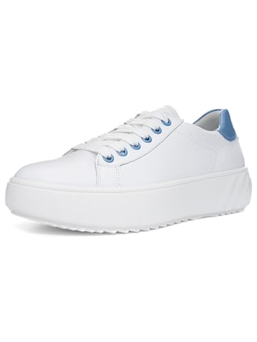 ara Damen Monaco Sneaker, Weiss,Azzuro, 39 EU Weit