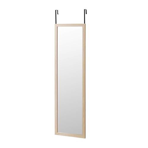 Nyana Espejo Colgante Estilo Nórdico 125x35cm Home | para Puerta o Pared | Marco MDF | Blanco/Beige/Gris | Espejo Vertical Decorativo para Dormitorio o Vestidor (Beige)