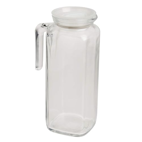 Bormioli Rocco Glass Frigoverre Jug With Airtight Lid 33.75oz : Clear Pitcher With Hermetic Sealing, Easy Pour Spout & Handle – For Water, Juice, Iced Coffee & Iced Tea
