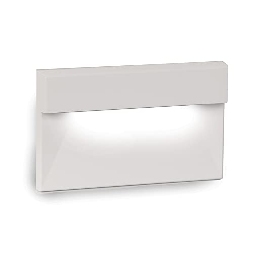WAC Landscape Lighting, LEDme 120V LED Horizontal Ledge Indoor and Outdoor Step and Wall Light Amber 1800K LED in White