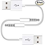 UNOOE Shuffle Charger 4th / 3rd / 5th Generation Cable, Shuffle Cable 3.5mm Aux Jack to USB Charging Cord Connector Sync Data Transfer Shuffle 3th/4th/5th Generation (2 Pack)