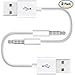 iPod Shuffle Charger 4th/3rd/5th Generation Cable, UNOOE iPod Shuffle Cable 3.5mm Aux Jack to USB Charging Cord Connector Sync Data Transfer for Apple iPod Shuffle 3th/4th/5th generation (2 Pack)