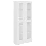 vidaXL Armadietto Vetrina Bianco 82,5x30,5x185 cm Legno Multistrato...