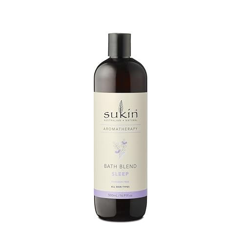 Sukin Aromatherapy Sleep Bath Blend 500mL, Feel Relaxed with Lavender Essential Oil, Mountain Pepper Berry & Magnesium, Australian Made & Owned, Vegan, Cruelty-Free