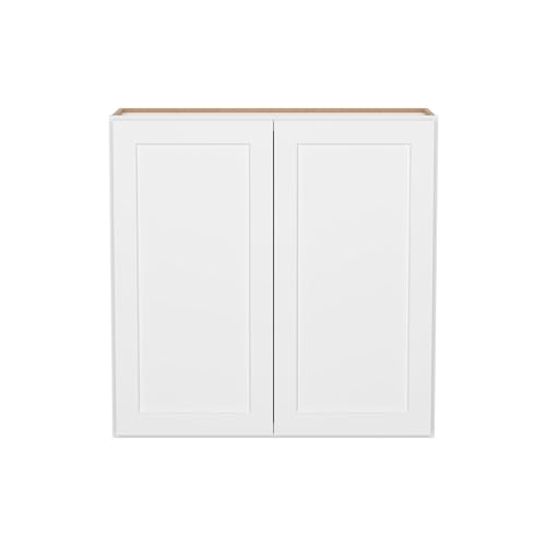 Image of Furinno Shaker Wall Kitchen Cabinet 2 Doors-2 Shelves, Ready to Assemble, 12 D x 36 W x 36 H, White