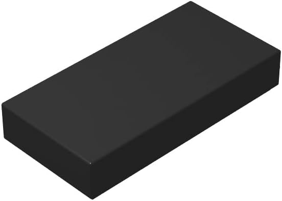 Bloque de azulejos clásicos a granel, azulejos negros de 1x2, azulejos de construcción planos de 100 piezas, compatibles con piezas y piezas de Lego