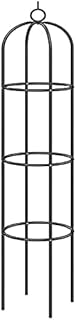 DIVCHI Metal Garden Obelisk Climbing Plant 1.9m Flowers Steel Frame Wgo Trellis Vines Floral Decor Black Yard Round Weather-Proof Metal