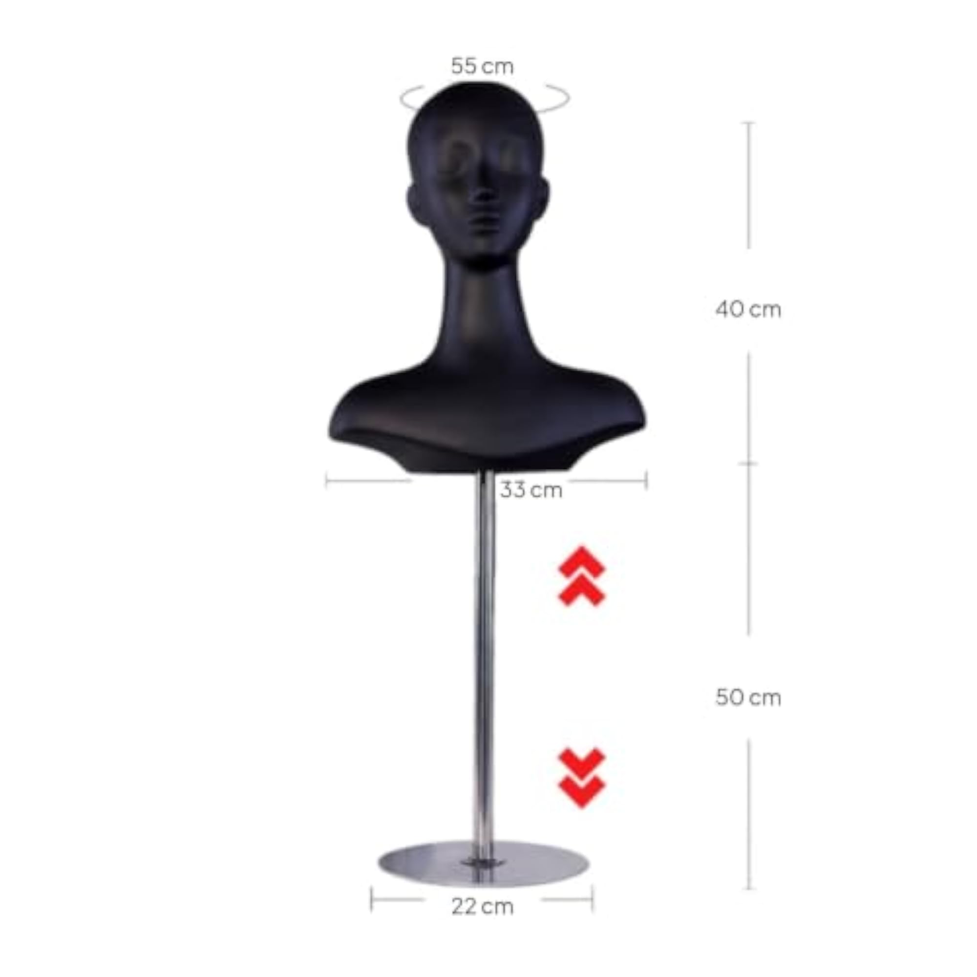 Sturdy Mannequin Head with Shoulders Display Stand