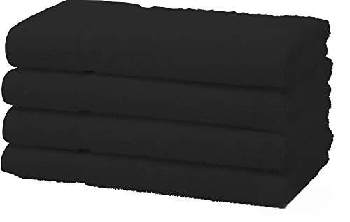A & B TRADERS Hand Towels Bale Sets Quick Dry Egyptian Cotton Luxury Soft Hotel Quality (BLACK, 24)