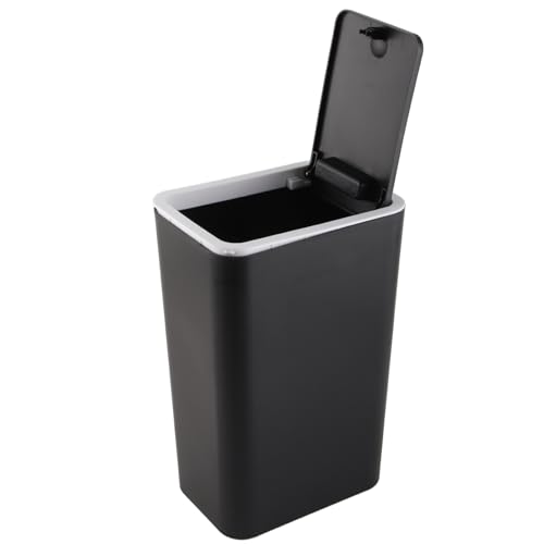 Image of 22x15.5x33cm Household Garbage Cans Sealed Large Capacity Odorless with Press Top Plastic Trash Bin for Home Kitchen Living Room(Black)