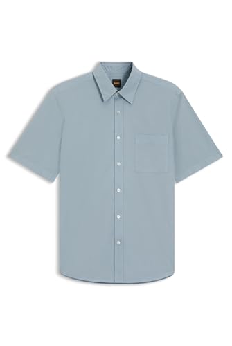 BOSS Hommes Relegant 6-Short Chemise Regular en Popeline de Coton