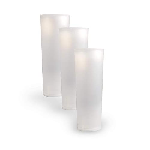 Vaso Tubo Plástico Reutilizable. Cantidad 50 Unids/Bolsa 10. Cap. 330ml. Vasos de plástico para cumpleaños, Fiestas, etc.- Reutilizables