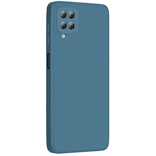 YLK 1 Pièces Coque Compatible pour Samsung Galaxy A12 / M12, Coque en Silicone Liquide avec Samsung A12 / M12 6.5inch, Doublure en Microfibre Douce Protection Complète, Bleu Marine Cover