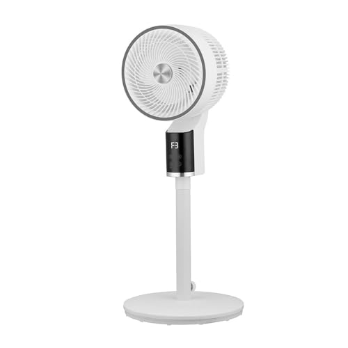 FABRILAMP Ventilador De Pie Persa Blanco/cromo 50w 3vel Regx33x33cm Oscilante Display,remoto Y Temporizador