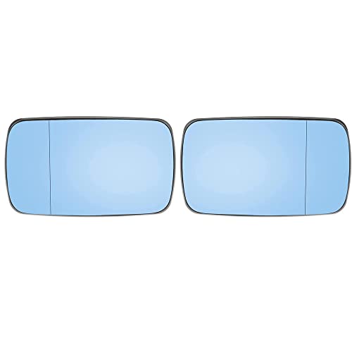 Riloer Espejo retrovisor izquierdo/derecho para coche de cristal blanco/azul tintado apto para B-M-W