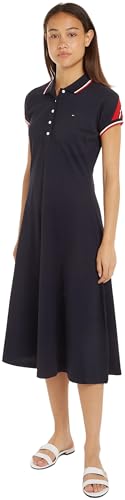 Preisvergleich Produktbild Tommy Hilfiger Damen Polokleid Kurzarm, Blau (Desert Sky), L