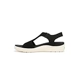 Dr. Scholl's Shoes Sandalias planas Time Off Sun para mujer, negro (Black Knit), 38.5 EU