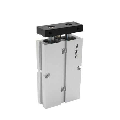 Cilindro neumático doble vástago TN10 de aluminio y carrera compacta de 20mm 4
