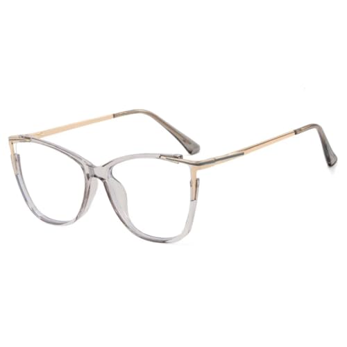Monture lunettes œil de chat métal rétro design transparent haut de gamme