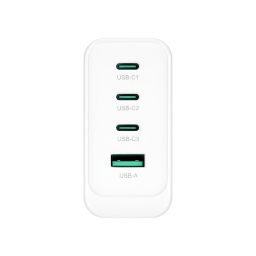 VulTech CC100-3C1A Caricatore Universale Notebook, iPhone,Samsung,Xiaomi,Oppo,Google Pixel,Realme Smartphone Tablet 100W GaN USB + 3x Type-C/USB-C PD3.0 QC3.0 PPS bianco - compatto - Immagine 1