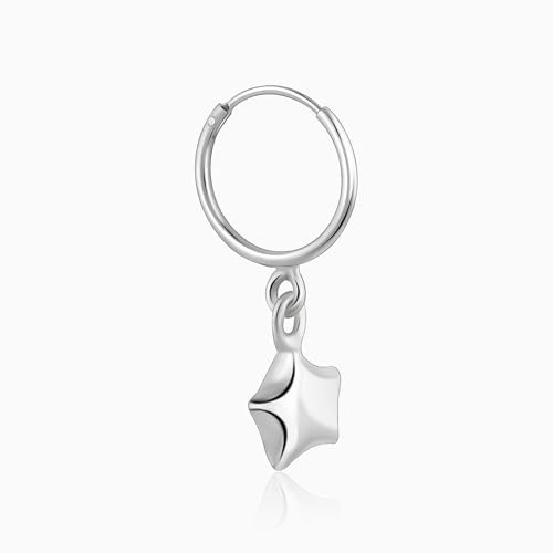 Image of GIVA 925 Silver Mini Star Hoop Earrings| Studs to Gift Women & Girls | With Certificate of Authenticity and 925 Stamp | 6 Months Warranty