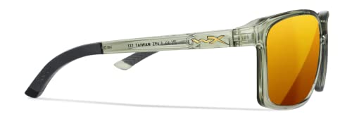 Wiley X Alfa Captivate Polarized Sunglasses, Safety Glasses for Men and Women, UV Eye Protection for Shooting, Fishing, Biking, and Extreme Sports, Crystal Light Olive Frames, Bronze Mirror Lenses4