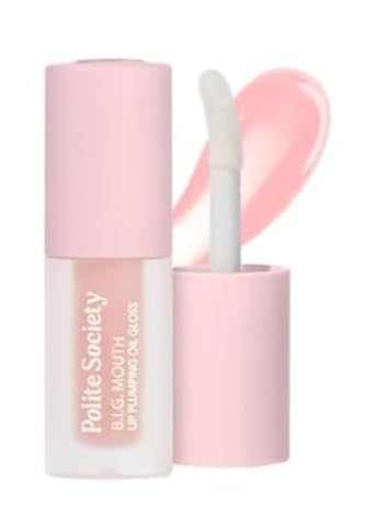 Polite Society - Mini B.I.G. Mouth High-Shine Plumping Lip Oil Gloss – Hydrating, Non-Sticky, Volumizing Lip Treatment for Smooth and Fuller-Looking Lips - Color: The O.G. (Clear)