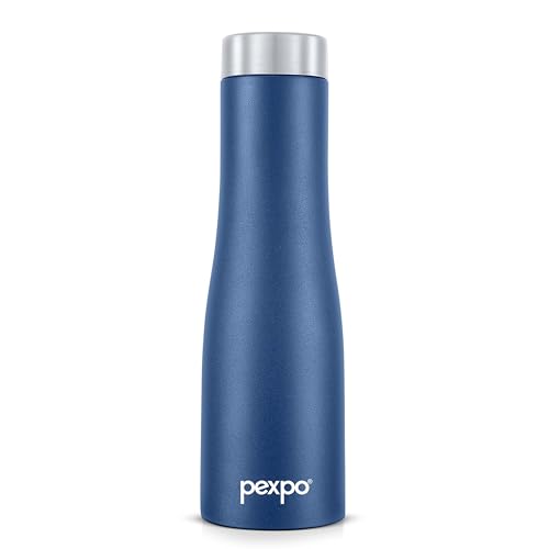 Image of Pexpo Monaco 1000 ISI Certified Stainless Steel Sports /Fridge Water Bottle with Steel Cap, 970ml, Denim Blue | BPA Free | Water Bottle for Office, Gym, School, Yoga, Trekking, Adults&Kids