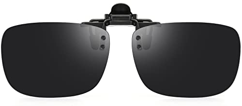 Polarized Clip-on Flip Up Metal Clip Rimless Sunglasses for Prescription Glasses