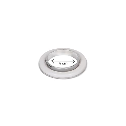 Image of FAPBADRI Curtain Eyelet Rings with Flexi Lock, Suitable for Any 1 inch Curtain Rod - Color - Silver Diamond - 50 Pieces