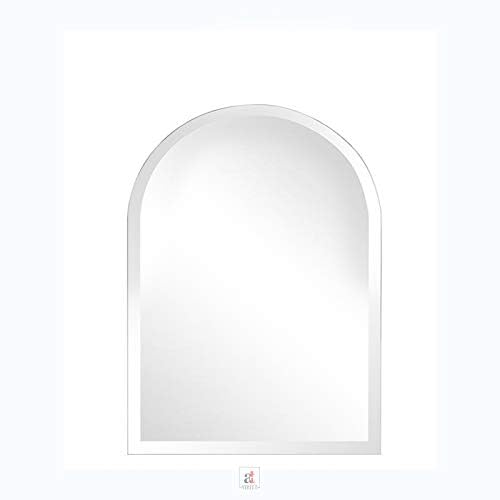 Image of Art Street Frameless Beveled Glass Wall Mirror for Bathroom, Curved Wall Mirror for Home, (Size - 23 x 18 Inches)