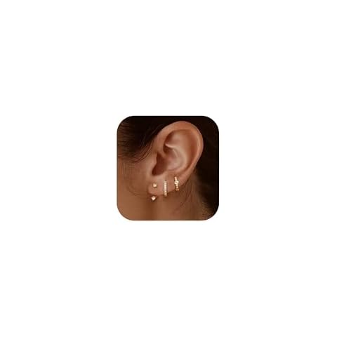JeweBella Sterling Silver Stud Hoop Earrings Set Cover