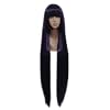 COSPLAZA Cosplay Wigs Long Straight Deep Purple Anime Hair Halloween Party Role Play Props with Flat bangs